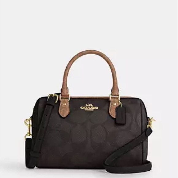 Coach Rowan Satchel Bag In Blocked Signature Canvas - Picture 1 of 5